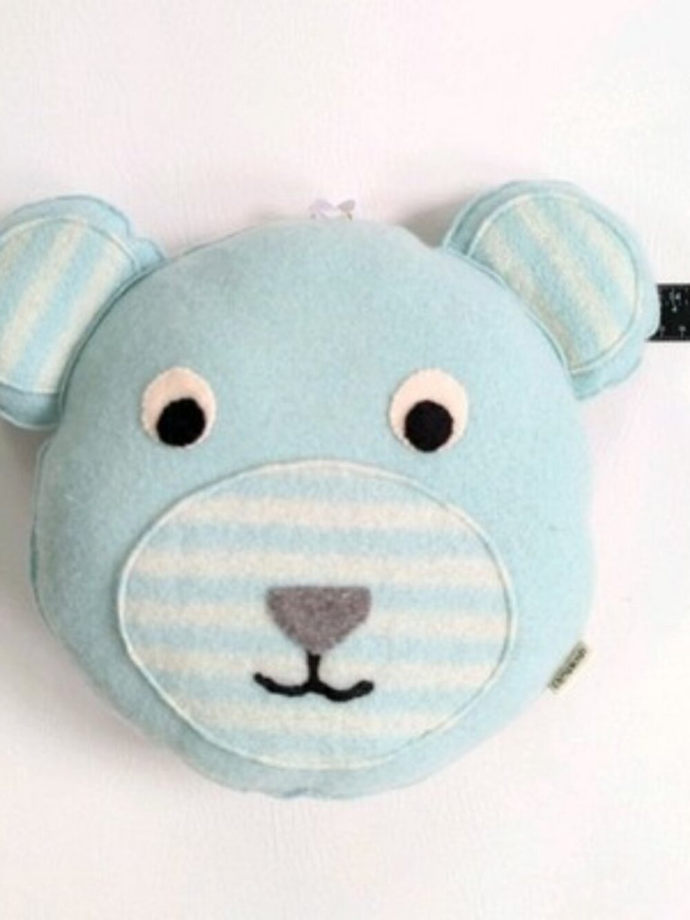NWT Cashmere Felted Bear Pillow Toy Blue Kids Baby Washable Nursery - Picture 5 of 5